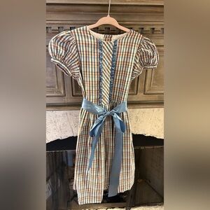 Bailey Boy’s Blue Plaid Dress Sz 6 Plaid Puff Sleeve